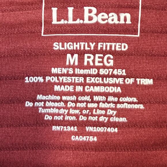 L.L.Bean Jacket Mens Medium Burgundy Hooded Full Zip Slightly Fitted Polyester - Picture 3 of 9